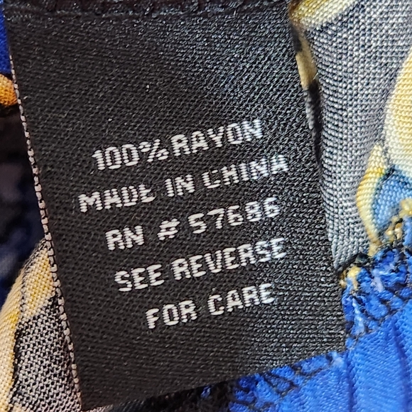 NEW LOOK BLUE/GOLD CHAIN SPLIT HEM HIGH WAIST TROUSERS SIZE LARGE - Picture 13 of 16